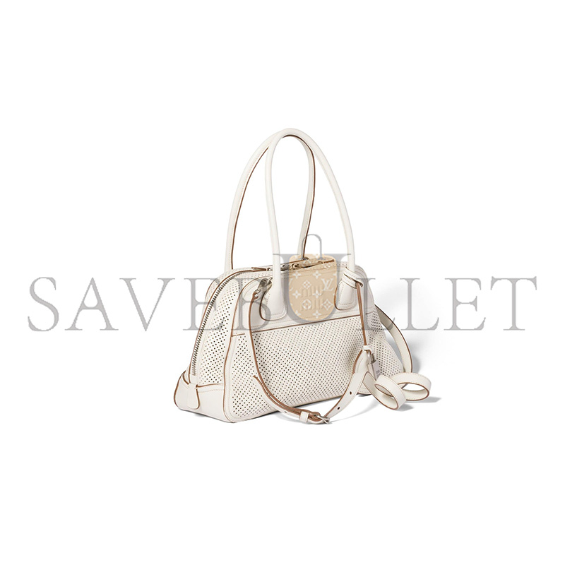 MIU MIU WHITE VIVANT LEATHER BAG 5BB199 (32*19.5*11cm)